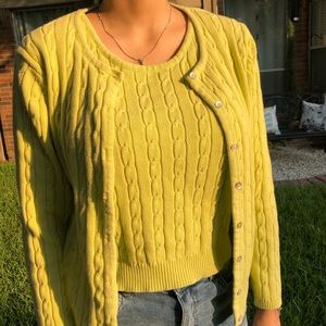 Lime Green Cardigan Set
